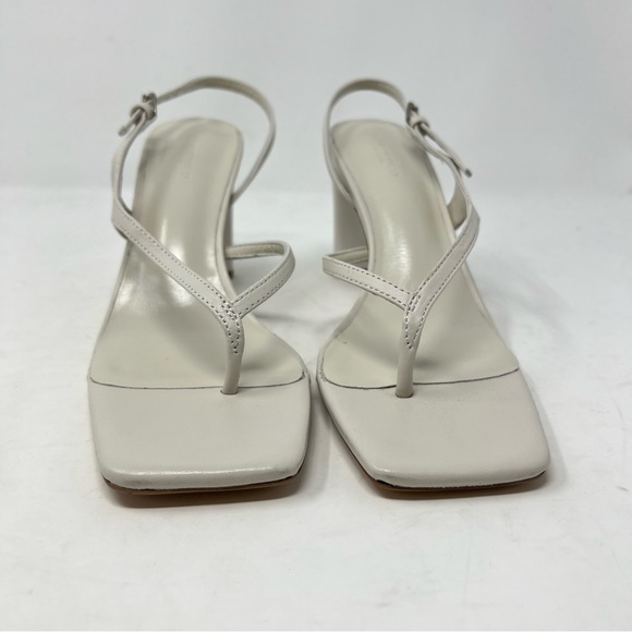 NEW Tony Bianco x Revolve Curtis Heeled Sandals Ivory Leather Thong Heels Size 8 - Picture 5 of 15